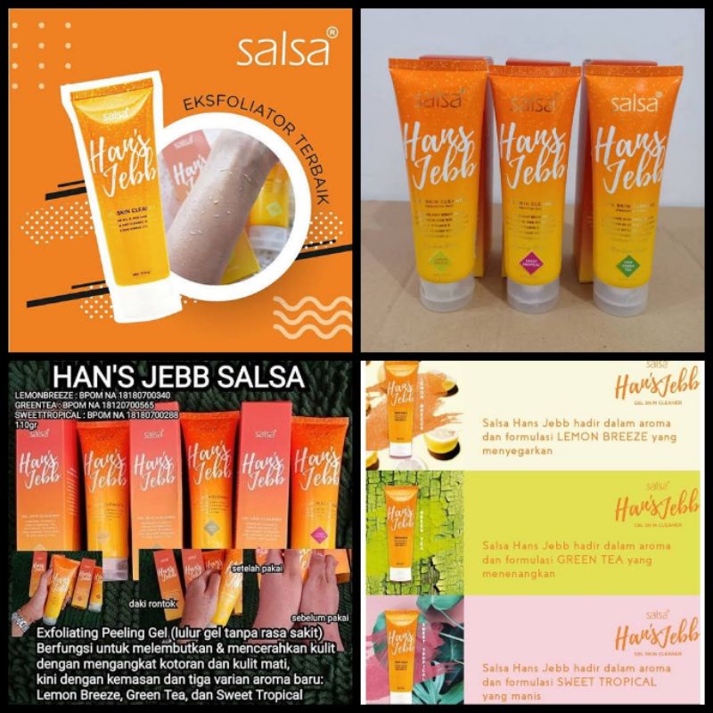 SALSA HANS JEBB GEL SKIN CLEANSER PERONTOK DAKI HANSJEBB GREEN TEA LEMON BREEZE SWEET TROPICAL