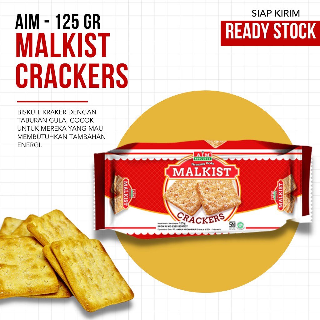 (TERMURAH) AIM BISCUITS - AIM Malkist Crackers 125g