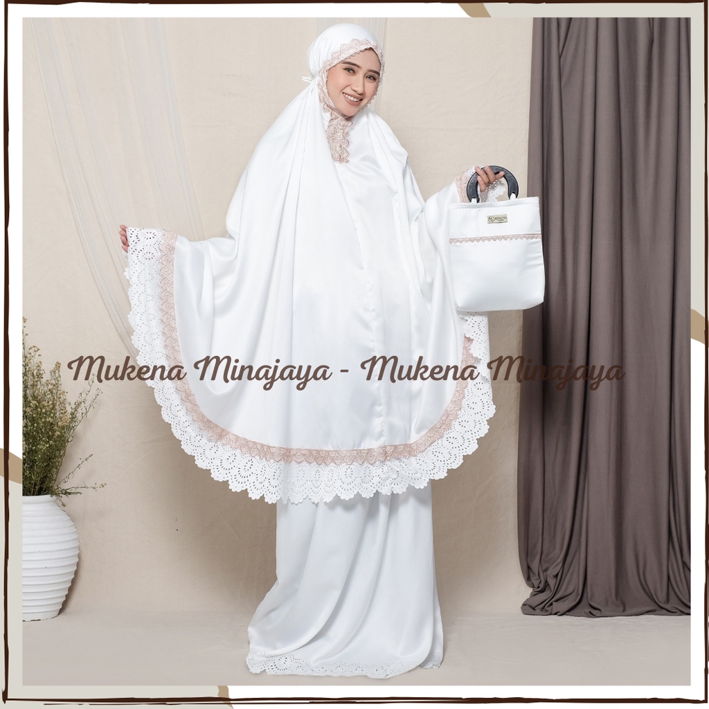 Mukena Dewasa Renda Mewah Motif Lasercut Jumbo Daily Traveling Sutra Velvet Premium Fashion Mukenah Dewasa Muslim Minajaya Terbaru