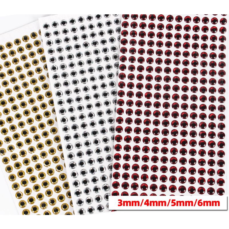 1000 pcs Mata ikan 3D 3mm 4mm 5mm 6mm buat metal jig,minnow,popper,stikbait