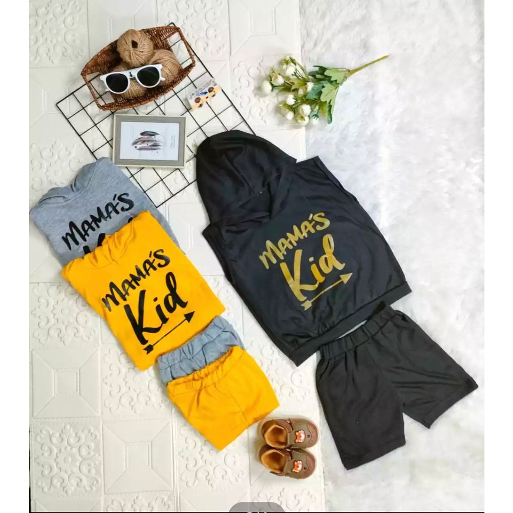 setelan hoodie lekbong anak laki laki umur 1 2 3 4 5 6 tahun MAMA & KIDS stelan baju ketek hudie ana