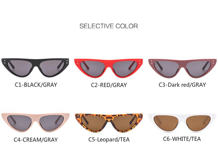 Fashion cat eye small frame personality sunglasses metal hinge