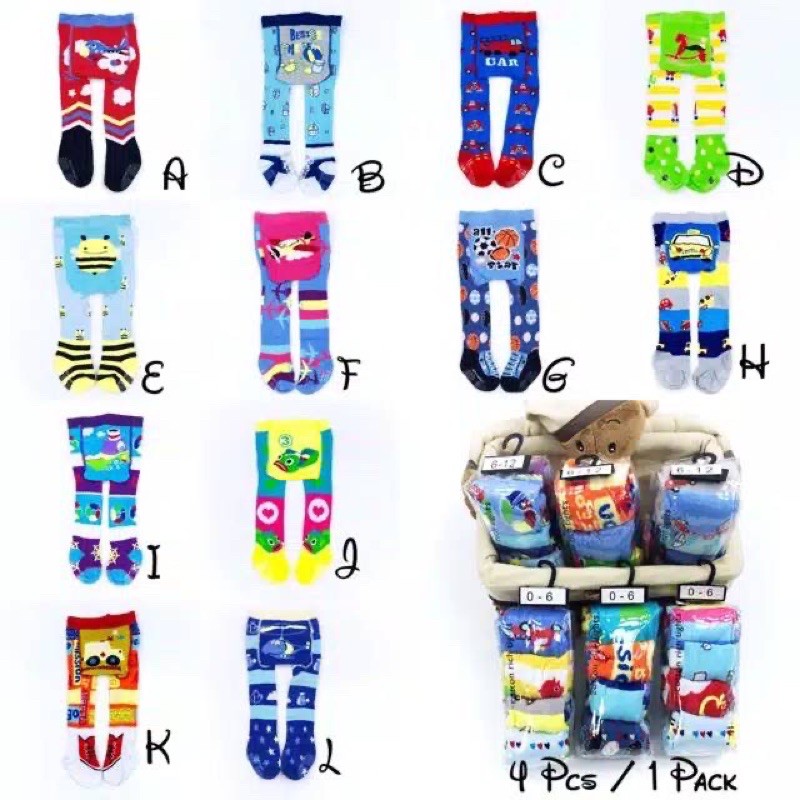 Legging Bayi Full MOTIF cerah catton rich Tutup Kaki 1pcs