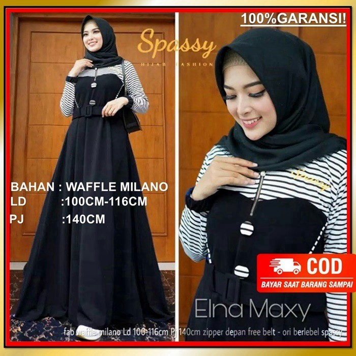 Elena Gamis Maxi Dress kondangan Wanita Sultan Import Premium Syari Kekinian Murah