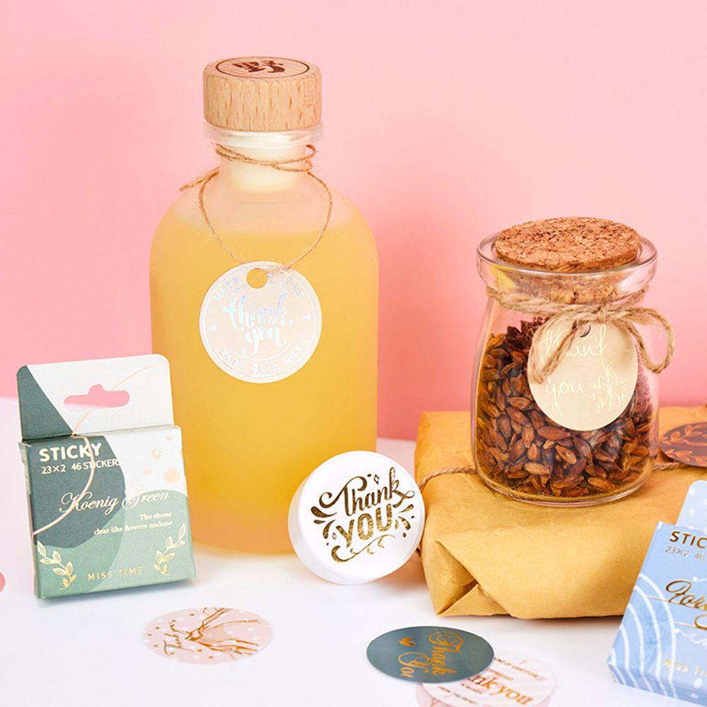 Populer 46PCS/Box Stiker Terima Kasih Paket Perlengkapan Pesta Dekorasi Perlengkapan Alat Tulis Scrapbooking Decals