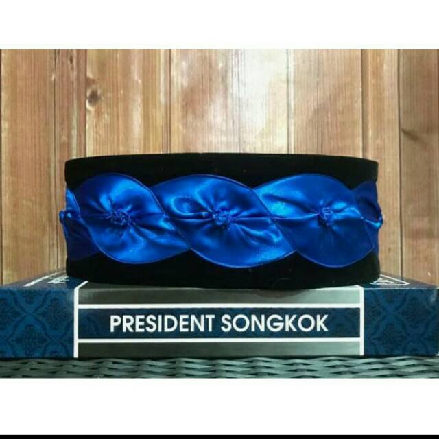 Murah Peci kopiah kembang kol biru songkok jawara kembang kol