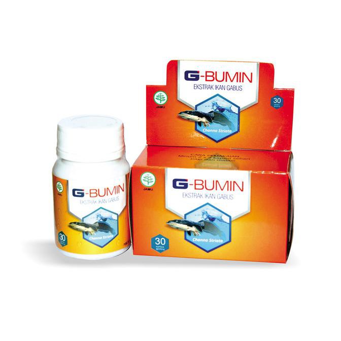 Obat Herbal / Suplemen G - Bumin - Ekstrak Ikan Gabus - 30 Kapsul produk original