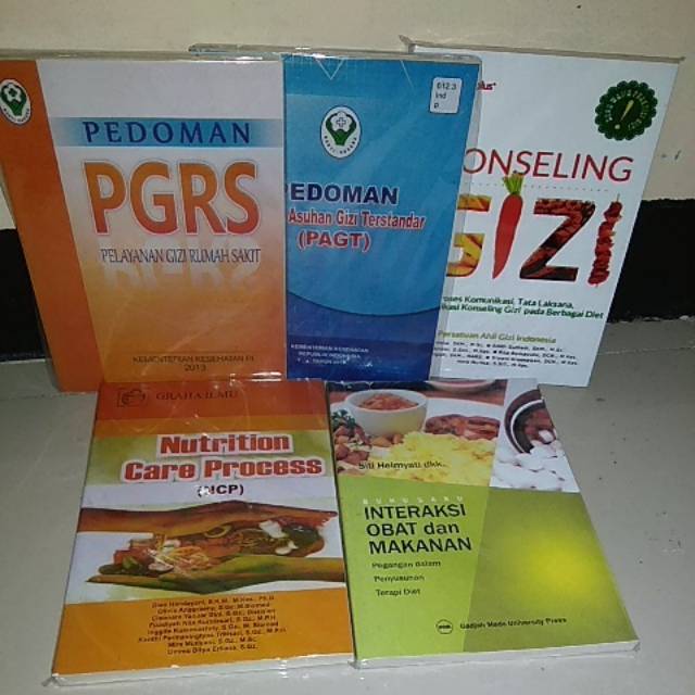 Paket 5 buku PGRS,PAGT, konseling gizi, NCP, interaksi obat dan makanan