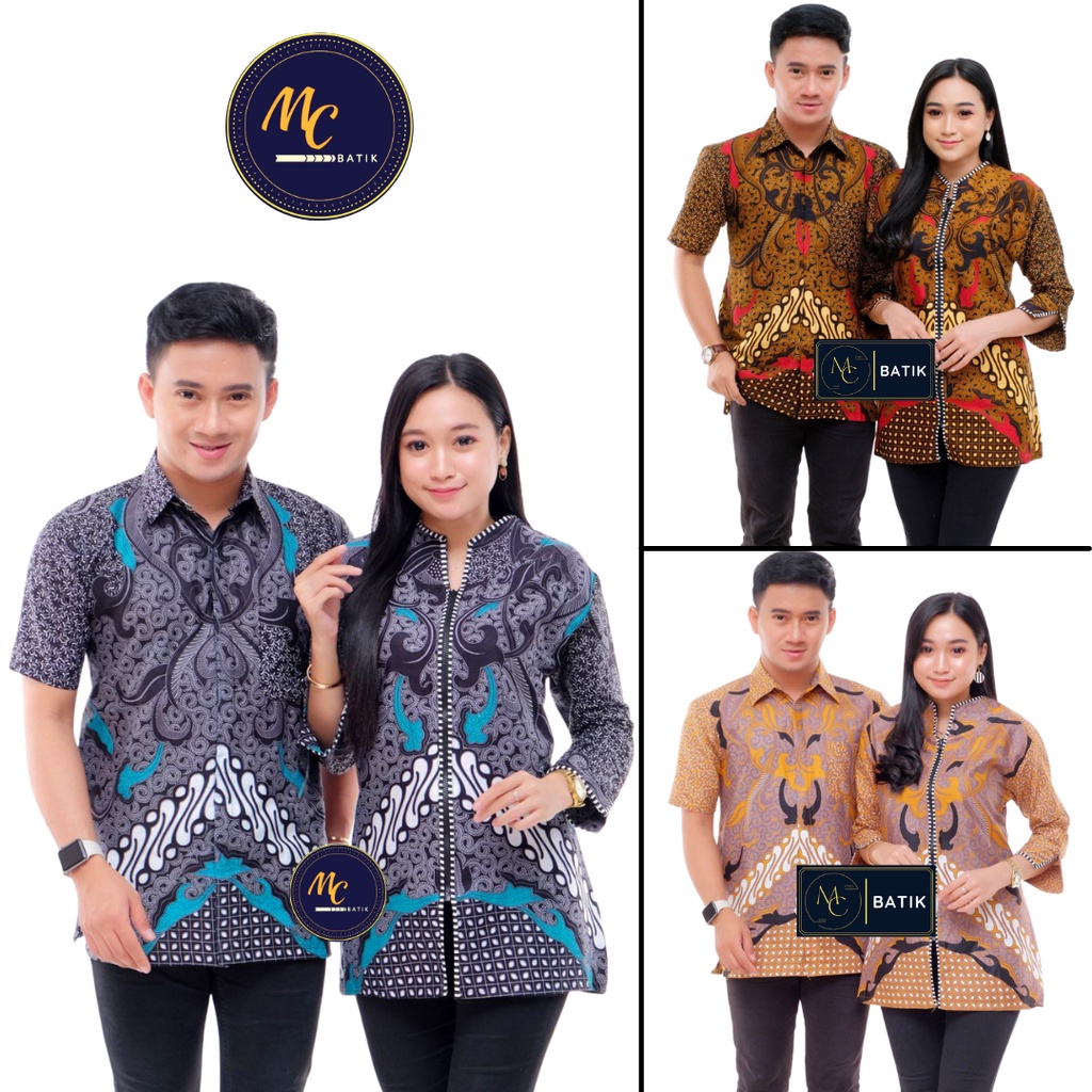 MCbatik Couple Batik | Atasan Couple Batik Blouse Batik Wanita Kemeja Lengan Pendek Tampil Elegan