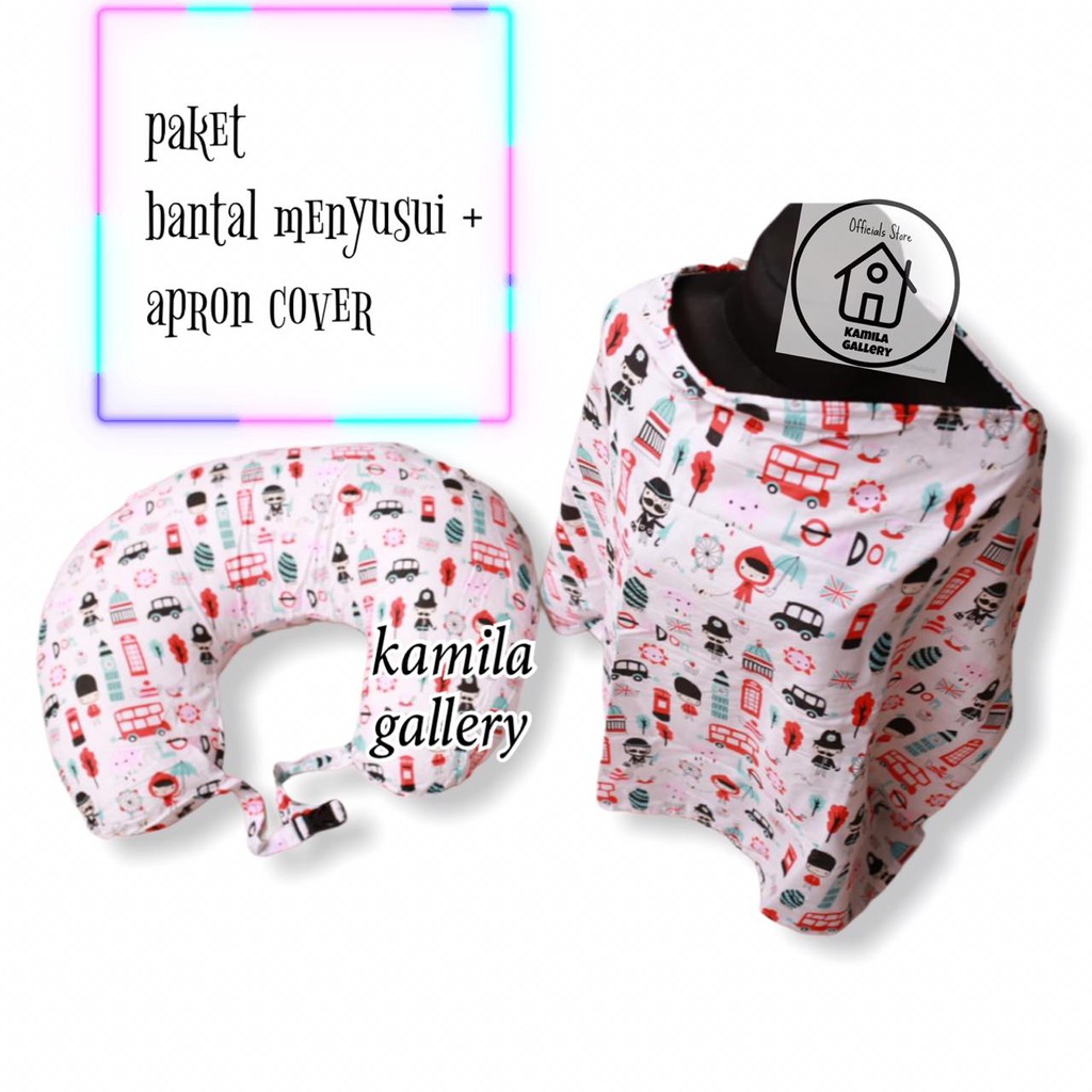 PAKET NURSING COVER/APRON CELEMEK MENYUSUI ASI + BANTAL ASI MENYUSUI BABY