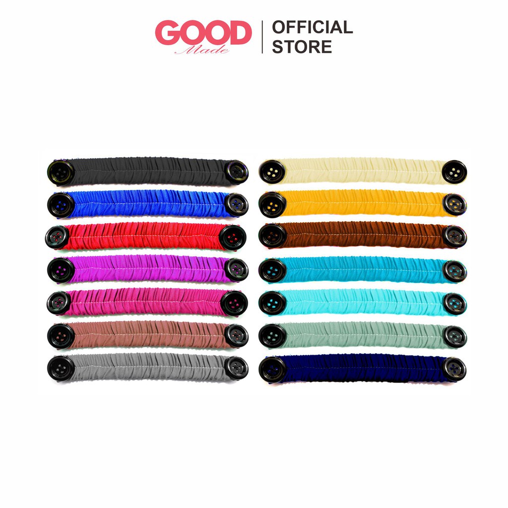 GOOD MADE - Konektor Masker Hijab Kancing Pengait Masker Jilbab Kain Elastis Polos dan Motif COD
