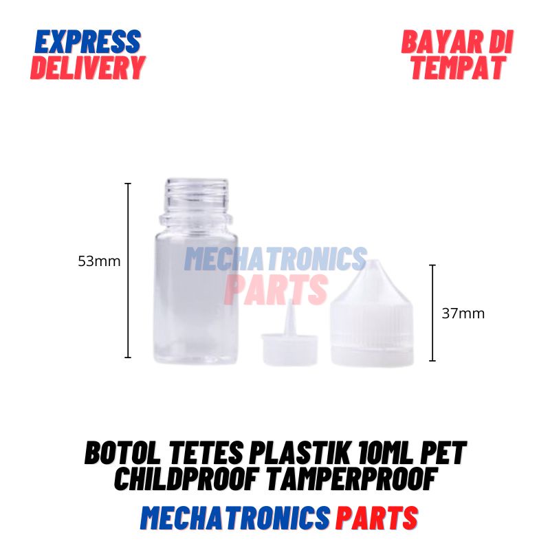 Botol Tetes Plastik 10ml PET Childproof Tamperproof