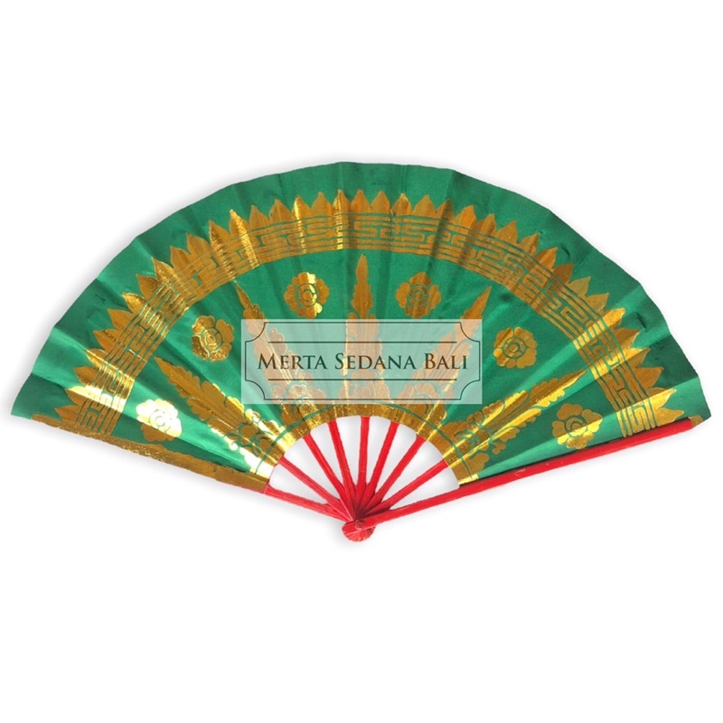 Kipas Tangan Tari Prada Kain Satin Souvenir Khas Bali