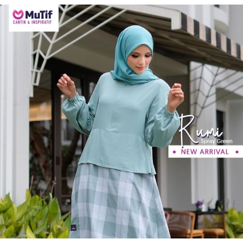 Gamis terbaru MUTIF RUMI spray green