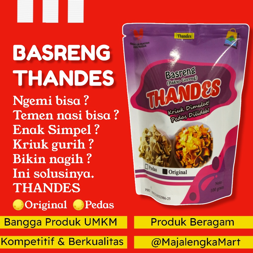 

Basreng THANDES Basreng Bulat Pedas Basreng Asin Majalengka Mart