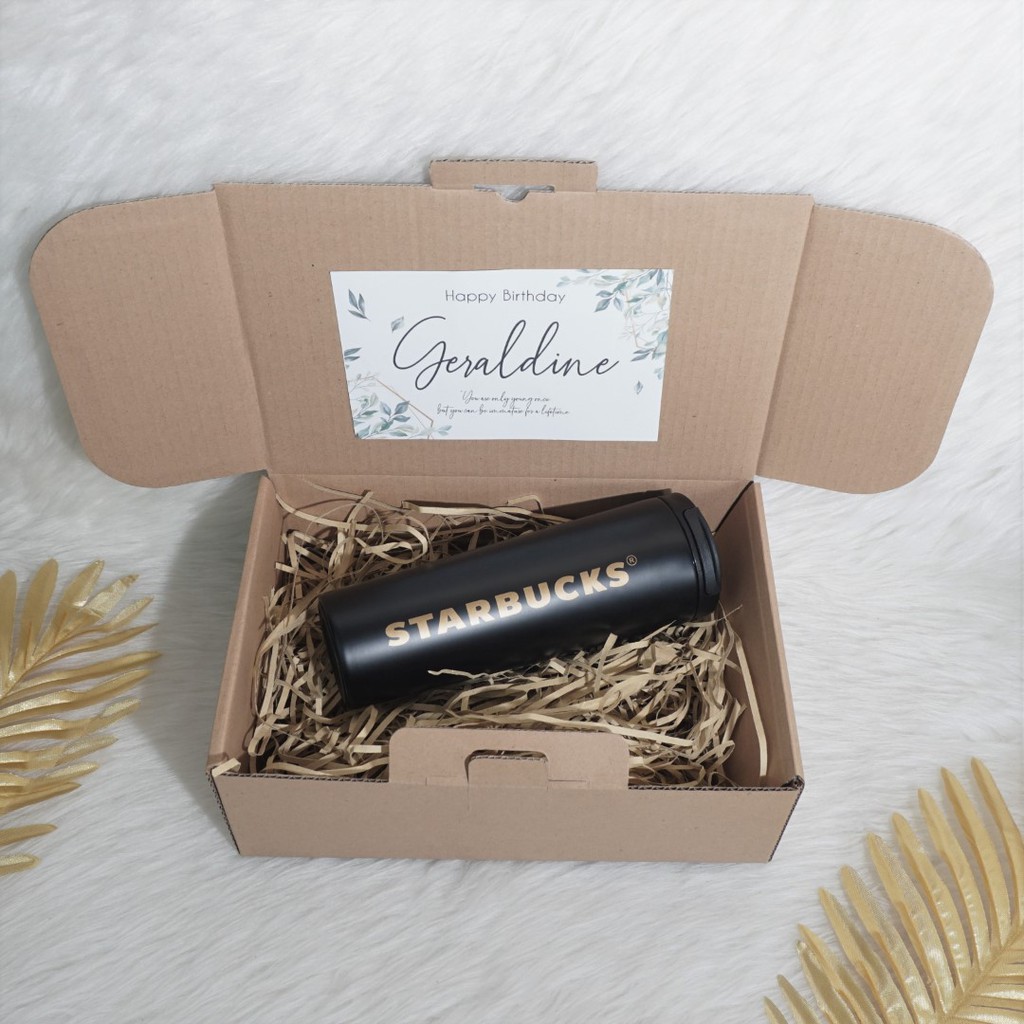 

Kado Premium / Hadiah / Souvenir / Premade Gift Tumbler Sbucks Black Gold