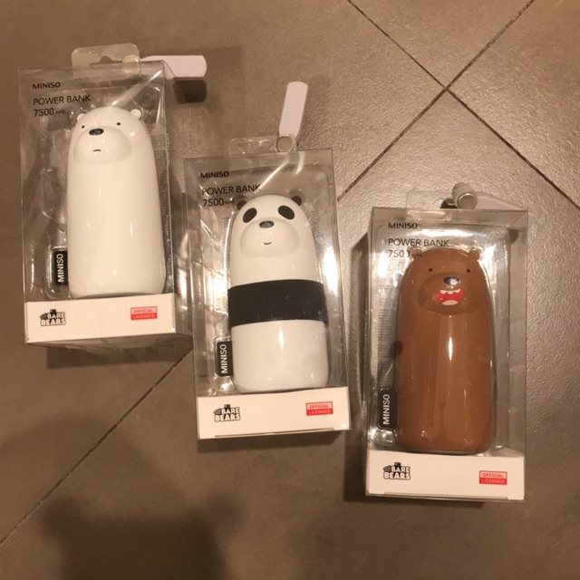 POWERBANK WE BARE BEARS 7500MAH MINISO