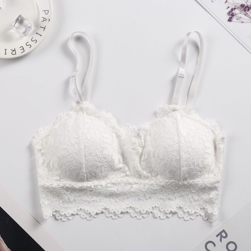 HOHO_HWANG (B-6) Sport Bra BH Wanita Motif Bunga Bra GYM Fitness Bra Senam Zumba Yoga  Import BH-b-6 putih