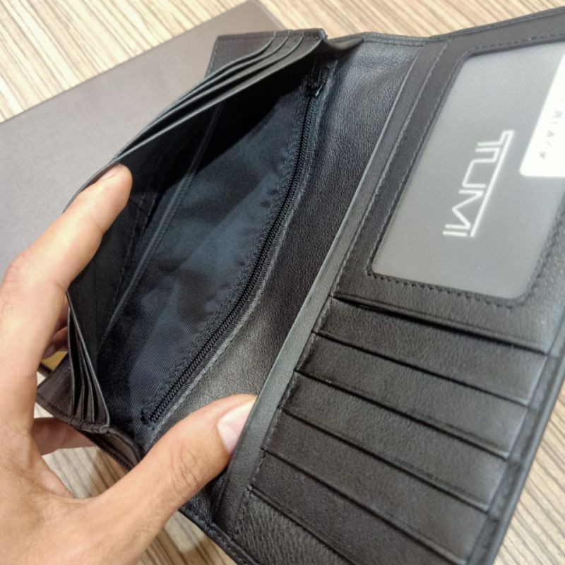 Dompet TUMI Panjang Leather Dompet Lipat Kulit Asli Impor