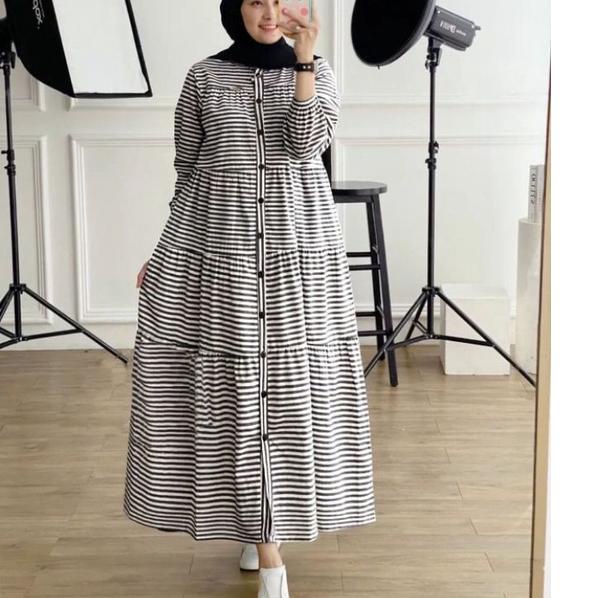 Diskon lagi MIDI DRESS KONDANGAN MOTIF SALUR  DRESS  KEKINIAN MIDI DRES WANITA REMAJA KEKINIAN DRESS