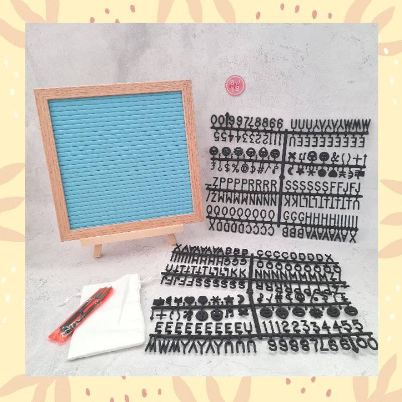 

Felt letter board blue babyborn papan nama huruf bayi