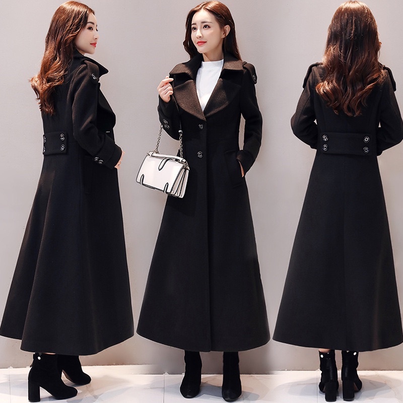 Long coat wool wanita Emily wol jacket mantel import panjang spring autumn winter korean style hangat coklat hitam merah