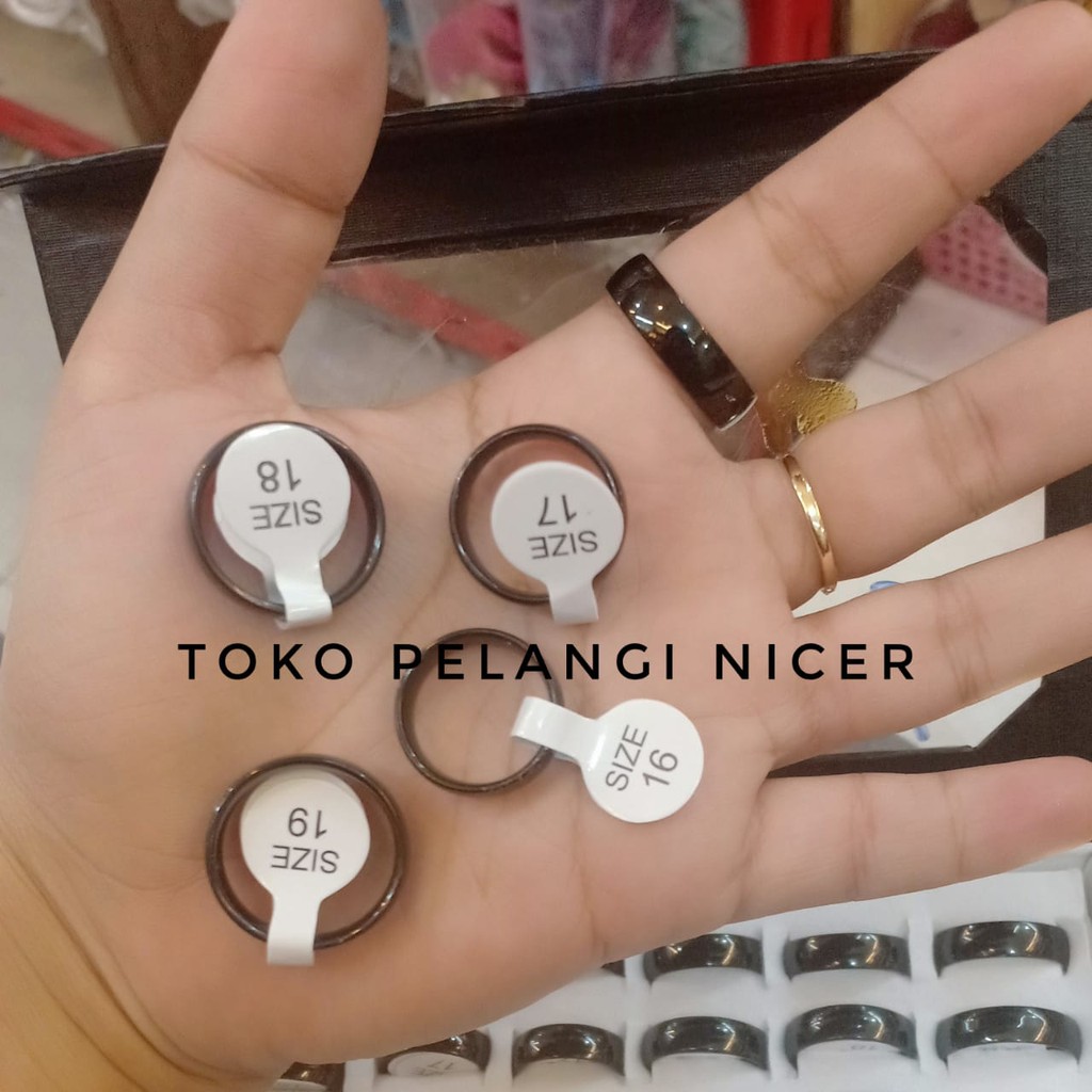 BARU!!! Cincin Titanium polos warna hitam terlaris Tokopelangoinicer