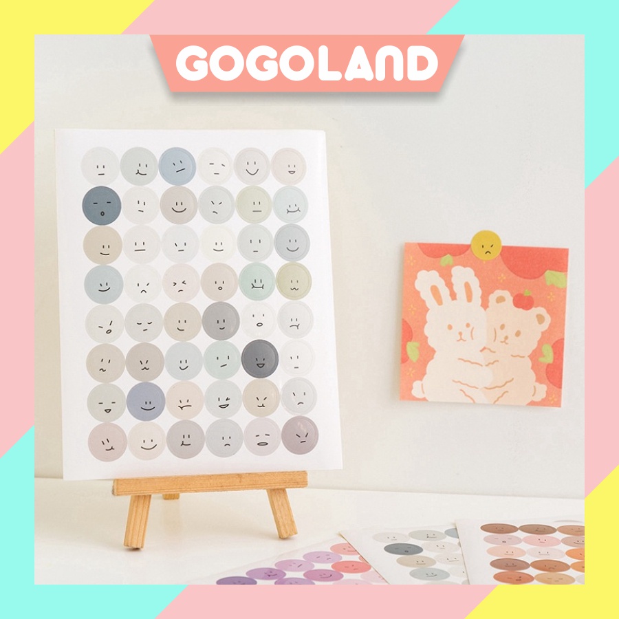 

⭐Gogoland⭐ 1Lembar INS Smiley Face Stiker Scrapbooking Planner Label Stiker Alat Tulis Sekolah R441
