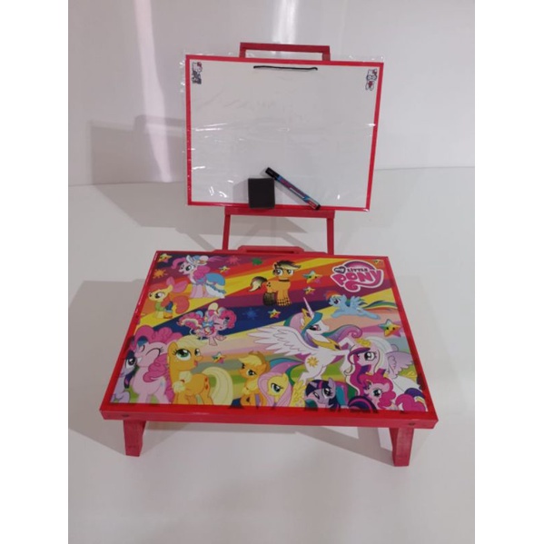 paket hemat belajar anak/set meja papan tulis dan penyangga ukuran 30x40/papan tulis dan penyangga