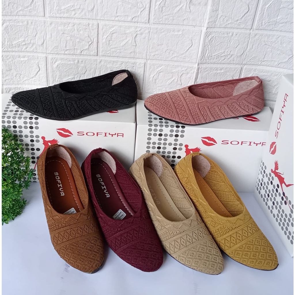 Sepatu Flat Shoes Rajut Sofiya / Sepatu Rajut Flat Wanita / Sepatu Rajut Wanita Terbaru 2022