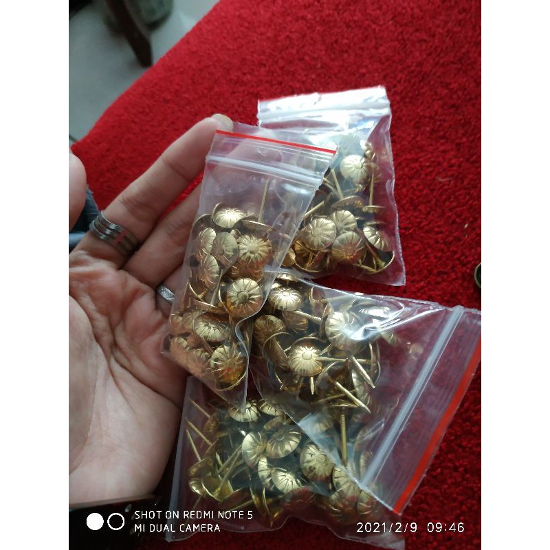 Paku antik isi 100 pcs - Paku payung sofa - jok - Paku payung kursi - Paku hias kursi &amp; sofa