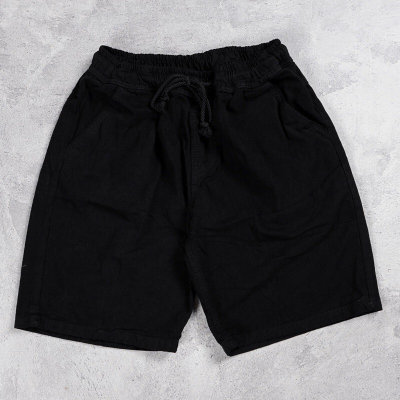 celana pendek jens pria boardshort hitam size M - XL celana pendek jeans pria celana santai