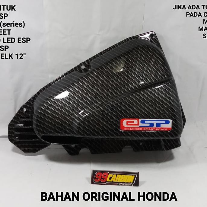 Tutup Cover Filter Beat Scoopy Esp New Karbon Carbon