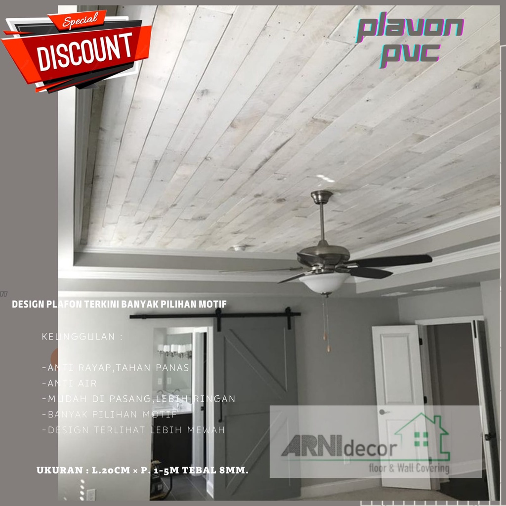 Plafon PVC motif warna