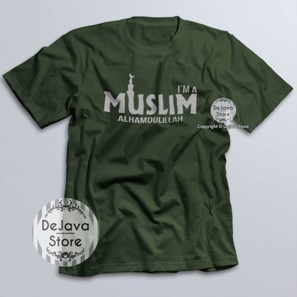 Kaos Dakwah Islami IAM MUSLIM ALHAMDULILLAH Baju Santri Religi Tshirt Distro Muslim | 1069-5