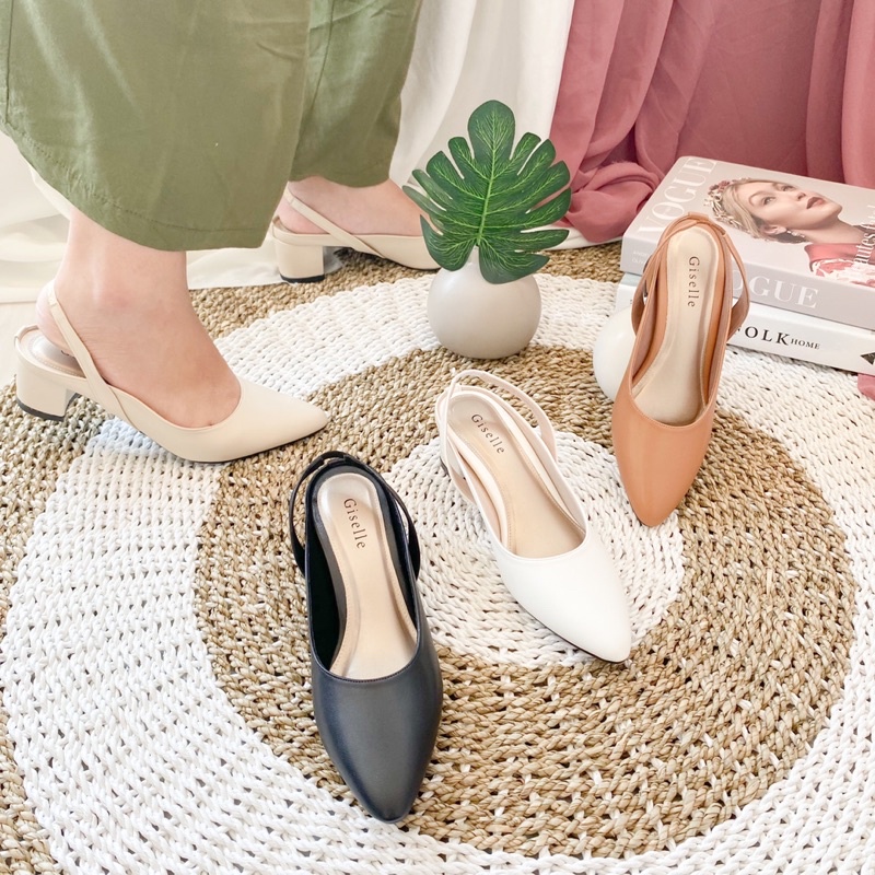 Giselle Colls - Evelyn Slingback Heels Wanita 5 cm-2