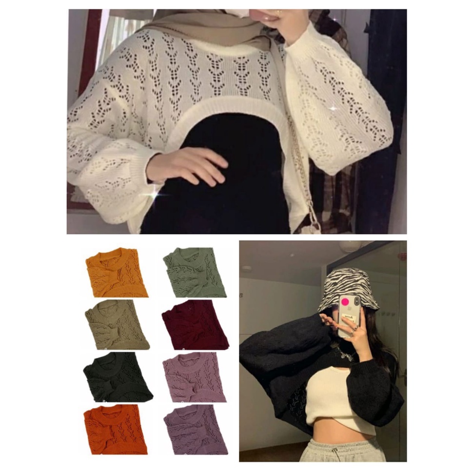 GTW - ZFS OOTD Wanita Sweater Rajut / Rjt Yurari Outer Knitwear / Atasan Wanita Luaran / Penutup Dad