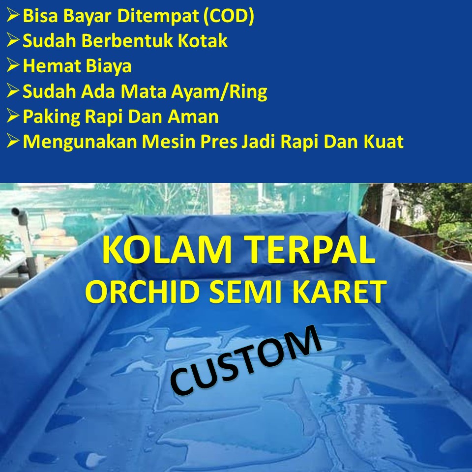 Kolam Terpal Custom Kotak Bioflok Orchid Semi Karet