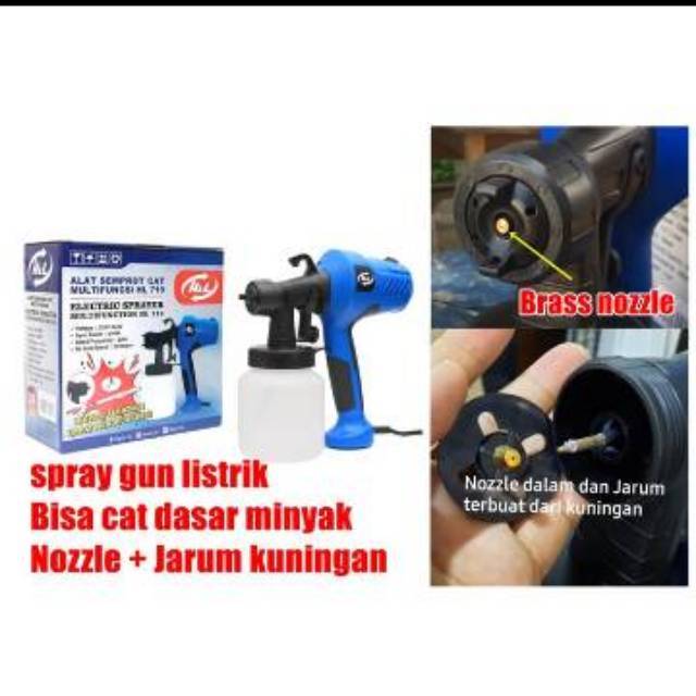 Spray Gun Elektrik HnL 719 Nozzle Jarum Kuningan/ Spray Gun Listrik Handheld Bisa Cat Minyak