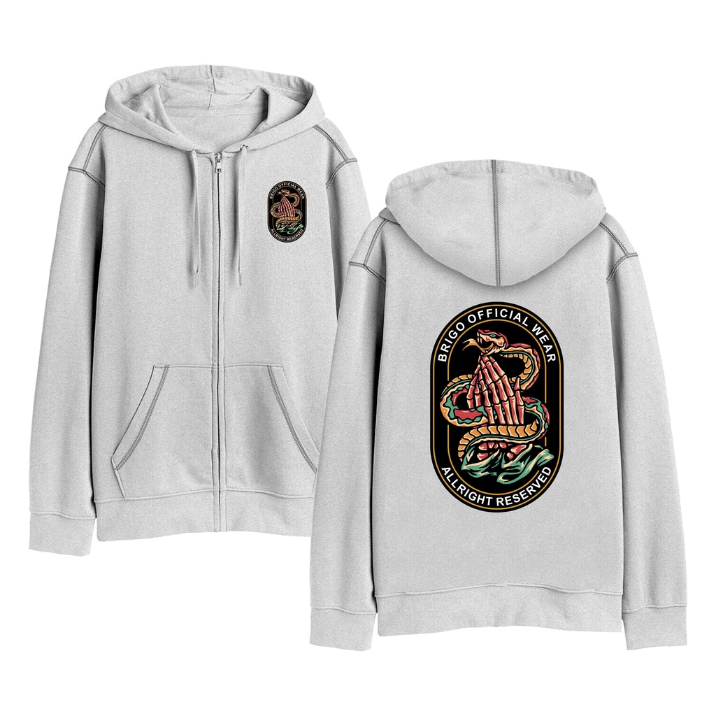 BRIGO Zipper Jumper Hoodie Please snake II Sweater Hoodie Resleting BRIGO Please snake Sablon DTF Fleece Cotton II SIZE M-XXL (Pria &amp; Wanita) Free stiker&amp;Gantungan Kunci