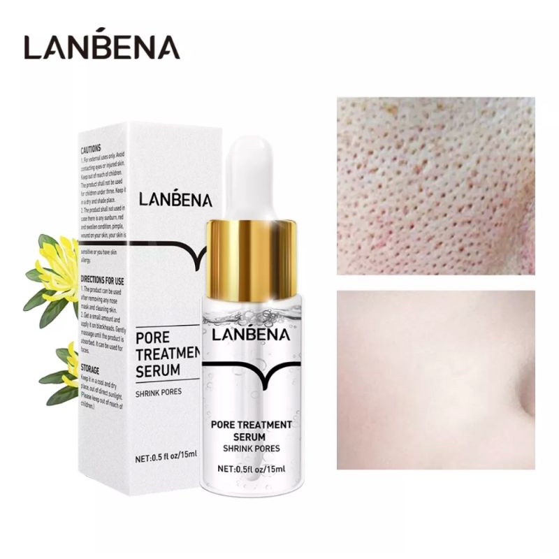 LANBENA PORE TREATMENT SERUM UNTUK MENGECILKAN PORI-PORI MENGURANGI KEKERINGAN MENGONTROL MINYAK BERLEBIH MENGENCANGKAN WAJAH HALUS LEMBUT-15ml