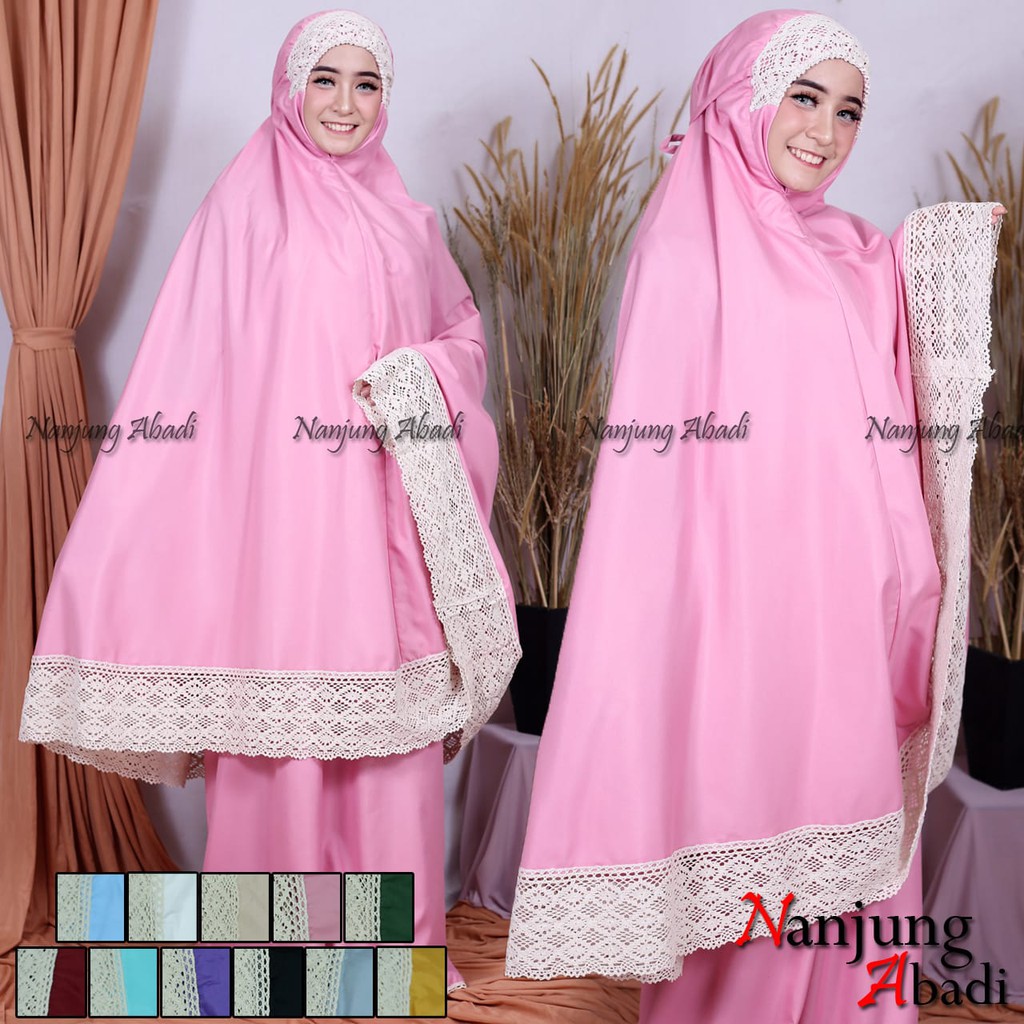 {BISA COD}  Mukena Dewasa Mukena Khadijah Rayon Rajut Merk Nanjung Abadi