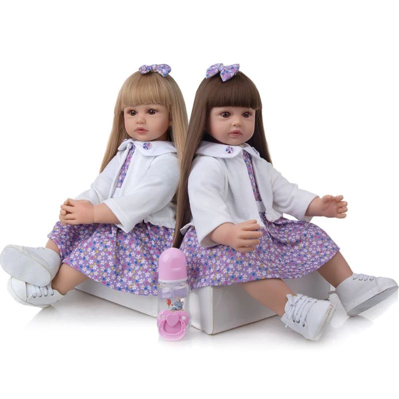 Ready Boneka Silikon Reborn Cewek Jumbo Premium 60 cm Kembar series