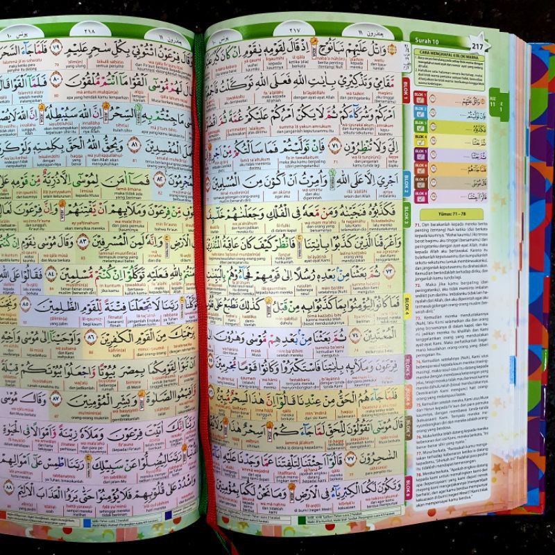 (BIRU) AL-QURAN HAFAZAN PERKATA JUNIOR LATIN 8 BLOK WARNA UKURAN A5