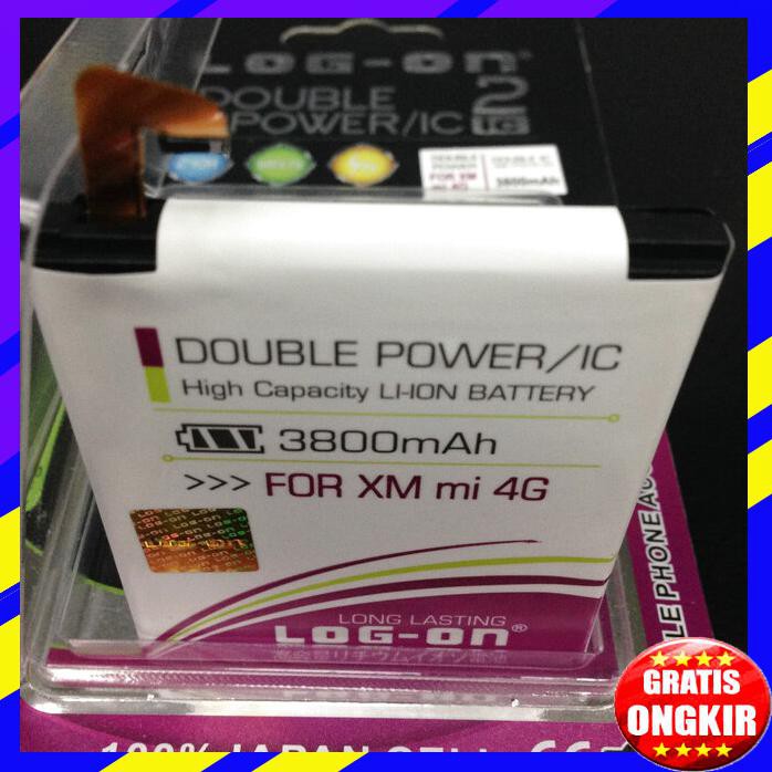 ACC HP BATERAI XIAOMI MI 4 4G LTE BM32 3800MAH DOUBLE POWER LOG ON