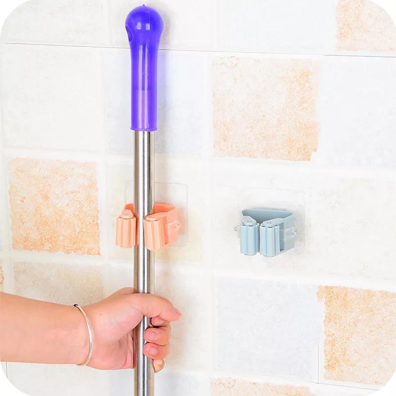 ❤️GTB❤️ R076 Mop Holder Bathroom Wall Sticker Penjepit Pel Lantai Sapu Rumah Kamar Mandi