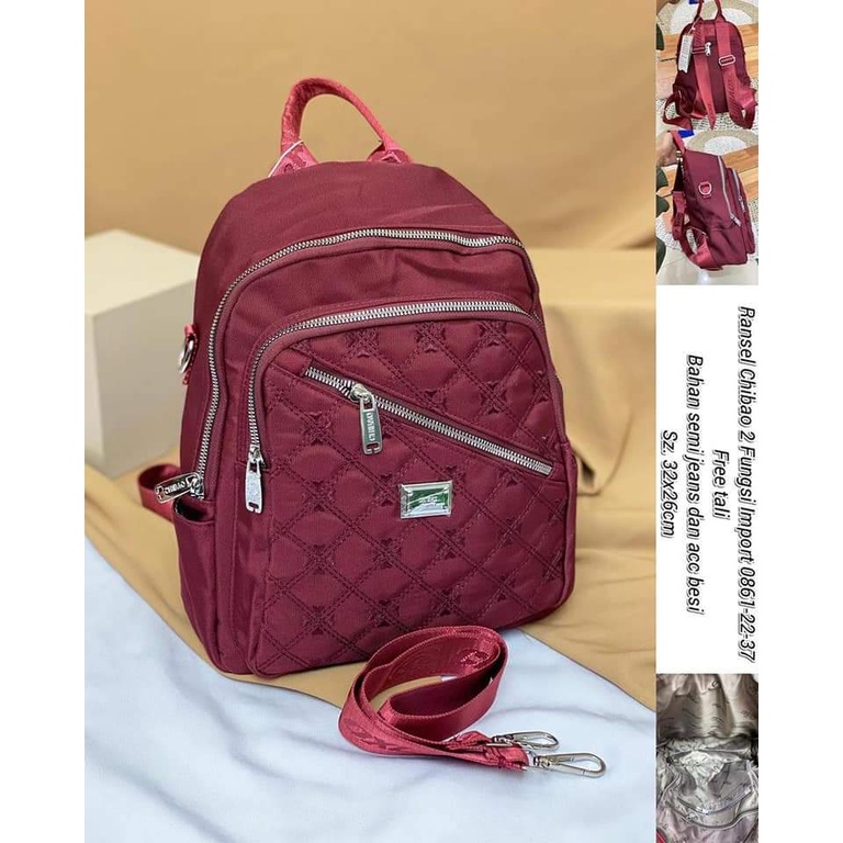 Chibao Ransel 0861-22 Bahan Kanvas Tebal. Tas Wanita Tas Chibao ORI Tas Chibao Ransel Tas Ransel Wanita Import BEST SELLER.!!!