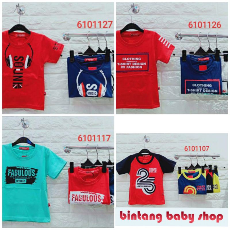 Kaos Anak Cowok Ukuran 2-10 Tahun DOMINO