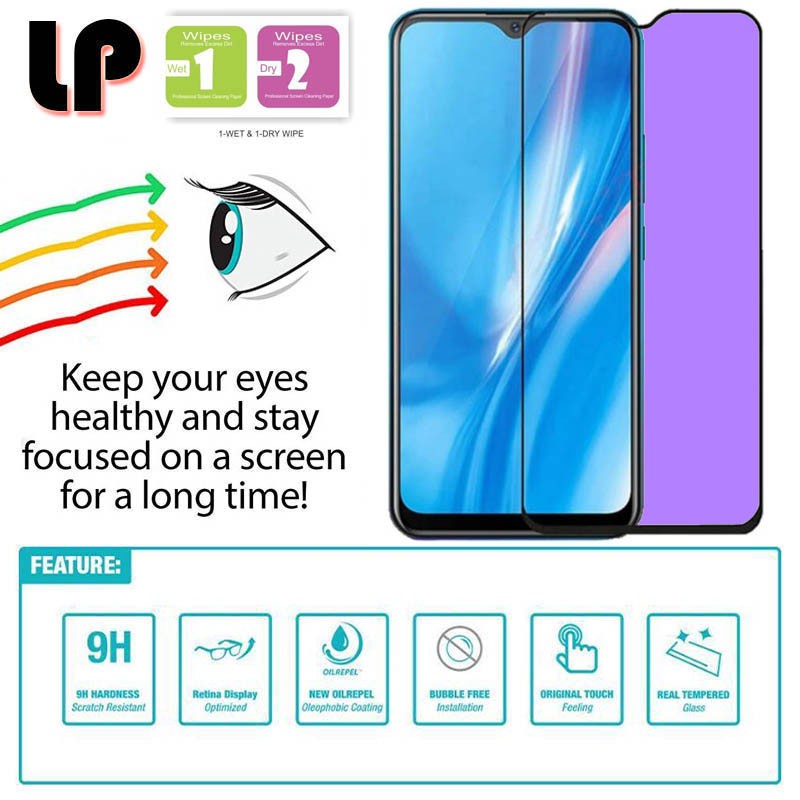 TEMPERED GLASS BLUE VIVO Y02 Y02T Y36 Y36 5G Y21A Y21T Y21S Y21 2021 Y53S V21 4G V21 5G V20 2021 Y51A Y51 A TEMPERED GLASS BLUE LIGHT ANTI GORES KACA ANTI RADIASI TEMPRED MATTE PELINDUNG LAYAR SCREEN GUARD FULL COVER