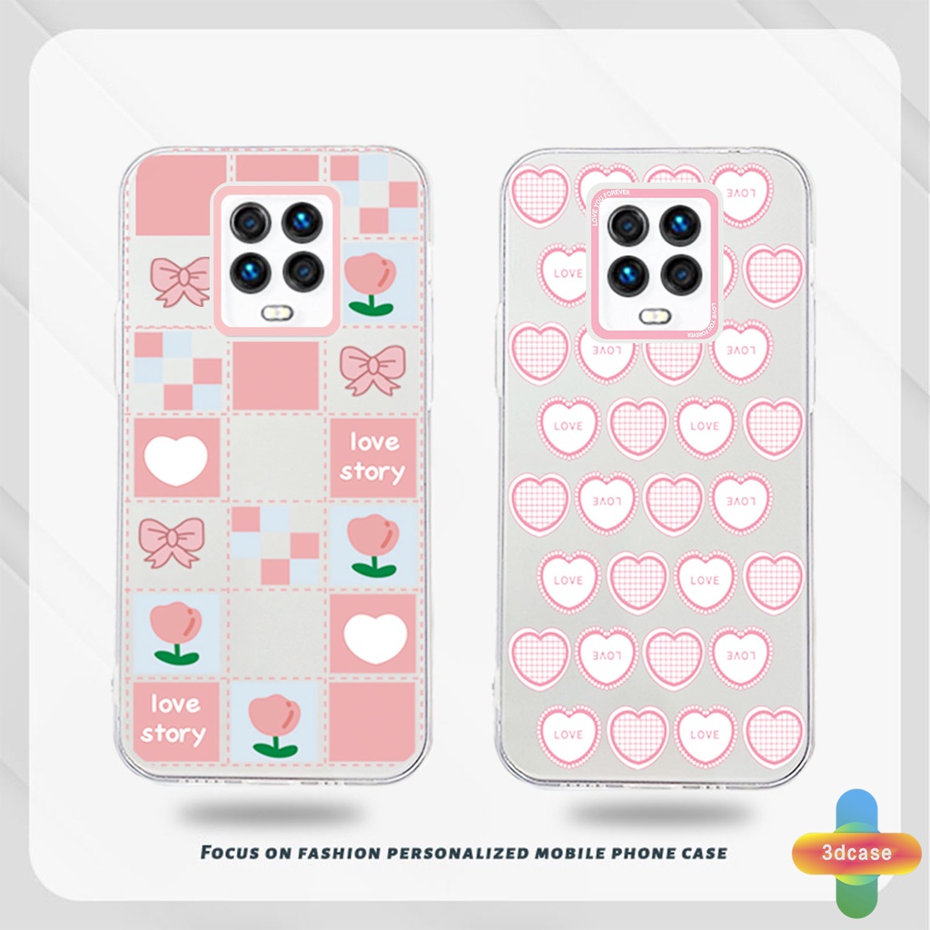 Casing Soft Case Xiaomi Redmi Note 9 8 10 10S 9 10 PRO MAX 11 9S Xiaomi Redmi POCO C3 C31 X3 NFC X3 PRO Redmi 9C NFC 9A 9i 9T 9AT 9ACTIV 9 PRO Power 10X POCO M2 PRO 10 Prime Pink Love Heart Transparent Case